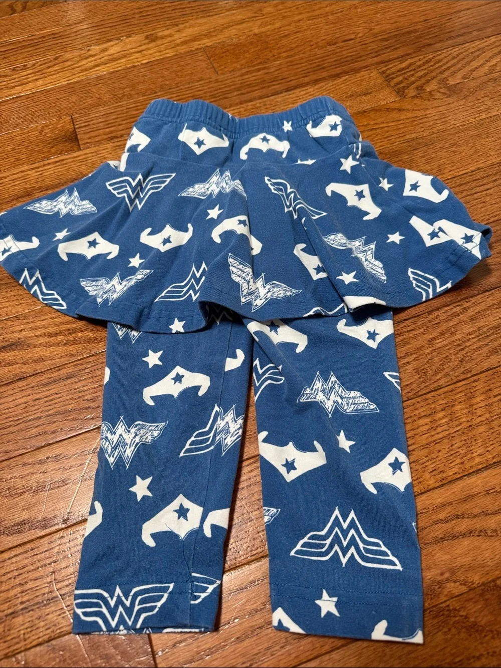 Blue DC Wonder Woman Skirted Leggings - White Logo Print 18-24m